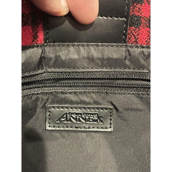 Christmas Purse Handbag Red Plaid Black Bow Medium Tote - Picture 5 of 7